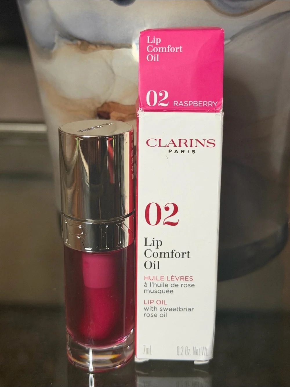 Clarins Lip Comfort Oil 02 Raspberry - Vibrant Raspberry Pink Gloss